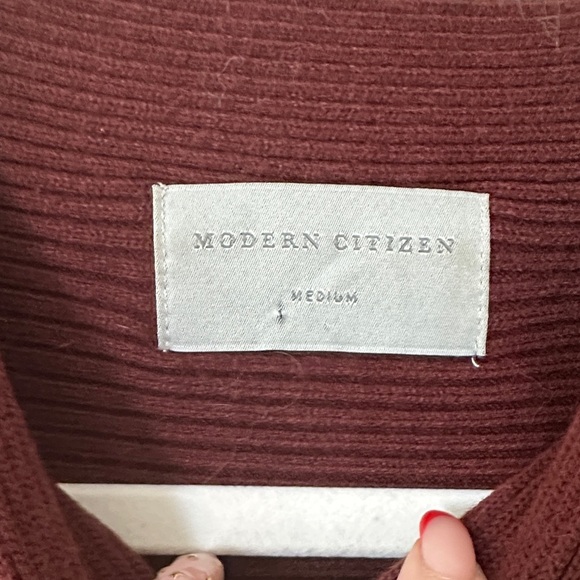 Modern Citizen Deep Burgundy Cardigan - Picture 3 of 12